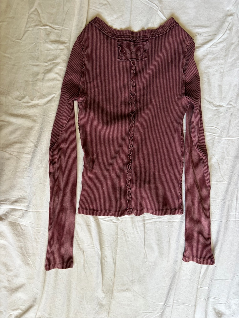 NWOT Wine-red ribbed-knit Free People It's On Cardi - Picture 6 of 6